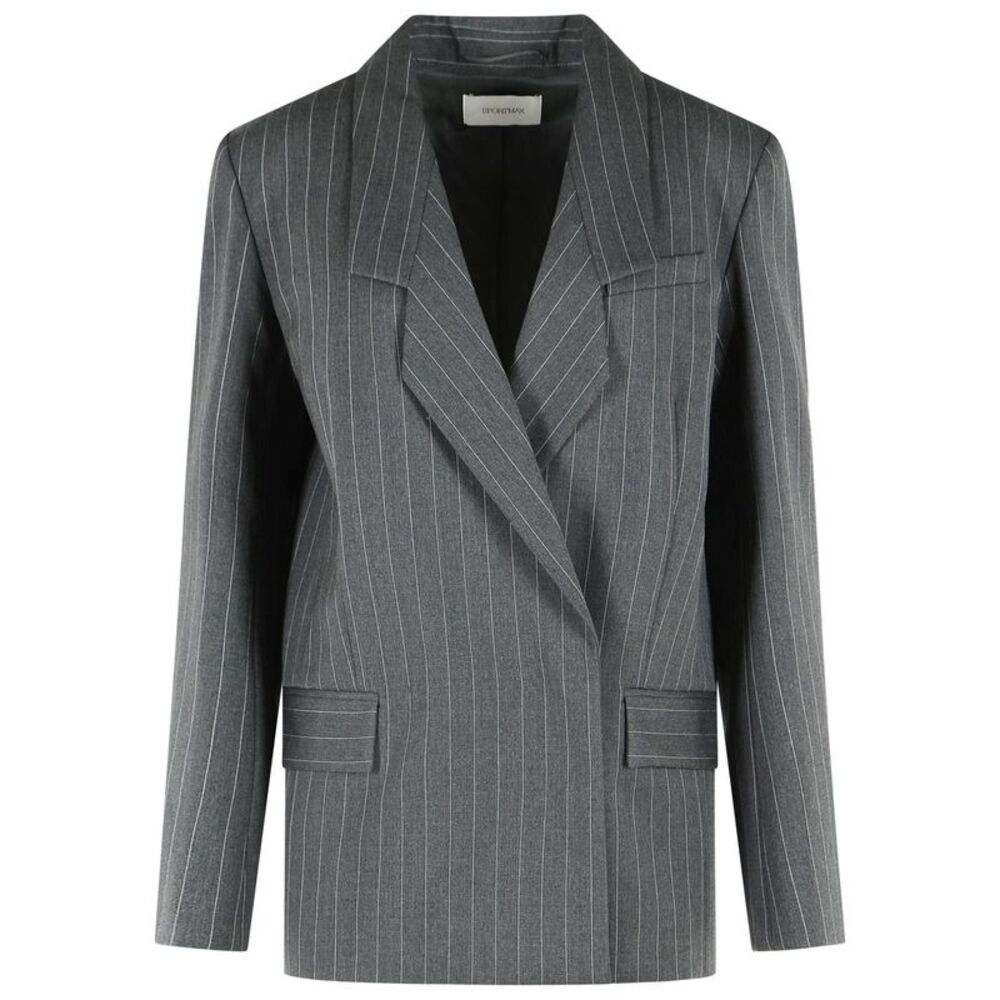 Sportmax 'Lepre' Tailored Blazer In Medium Grey Stretch Wool Women